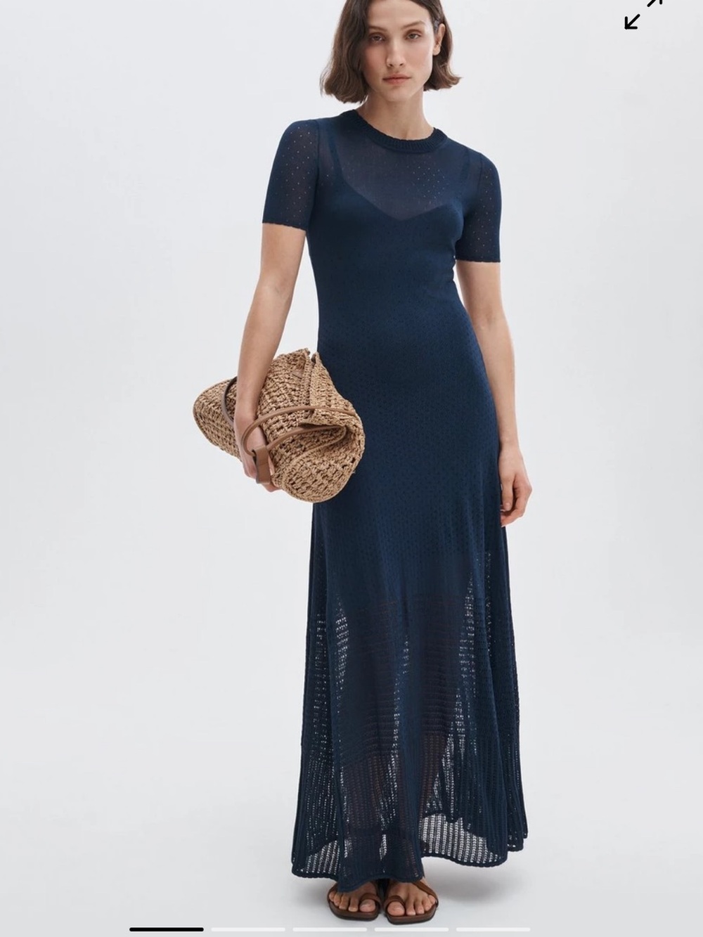 Rag&bone Women's Navy Short-Sleeve Knit Maxi Dress - Picture 2 of 15